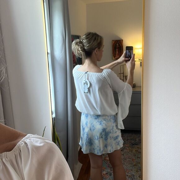 No‎ Boundaries Blue and White Tie Dye Circle Skirt Size Small - Picture 3 of 8